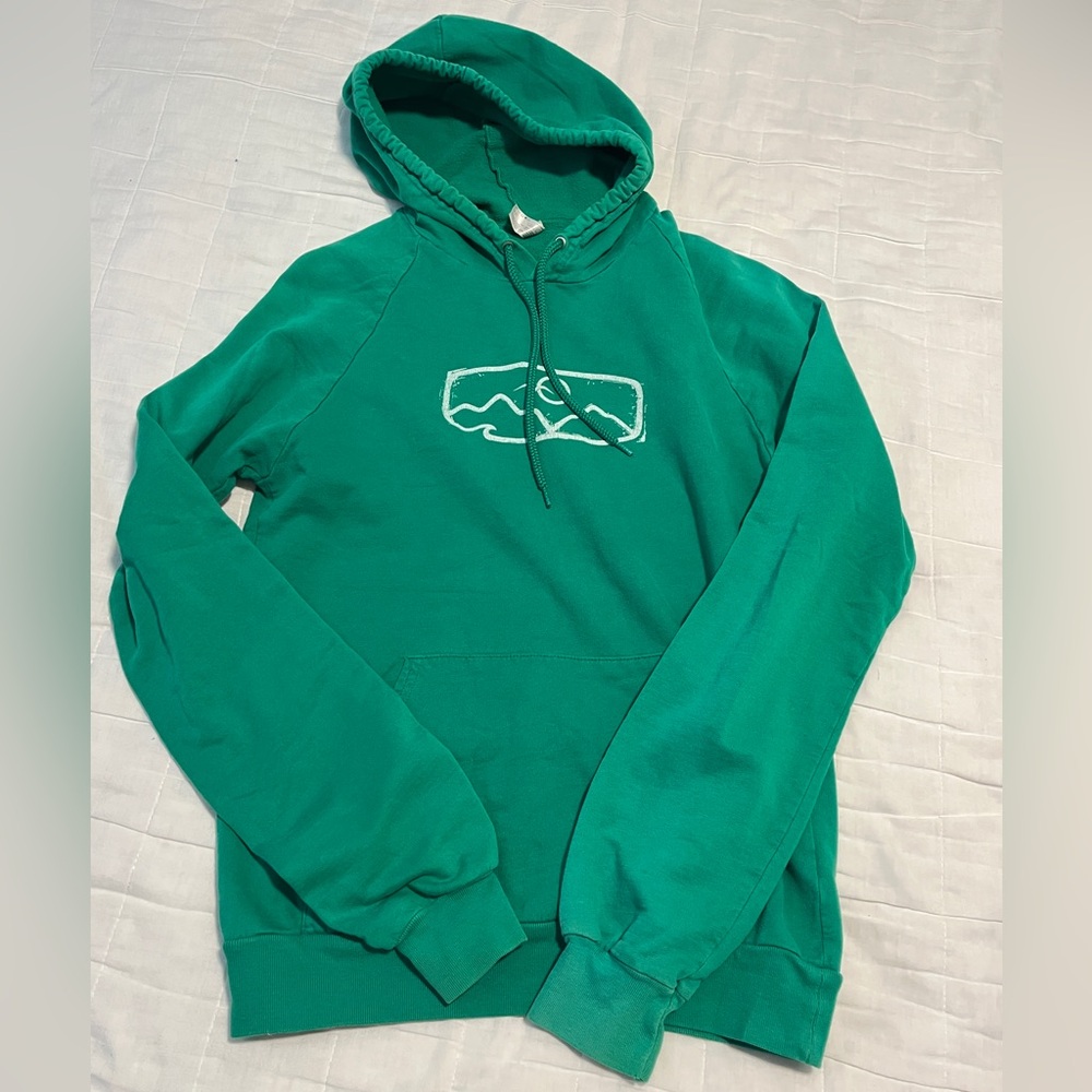 Green twin islands hoodie, size small